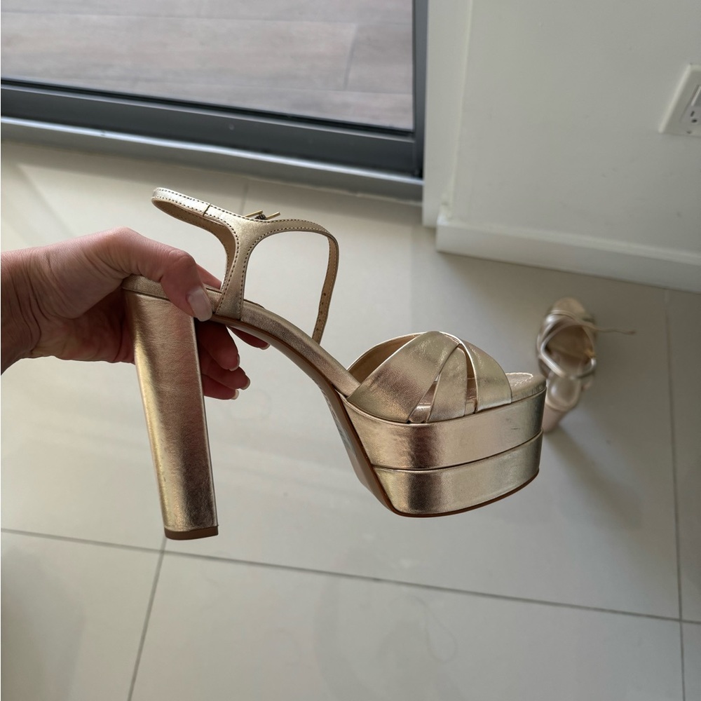Elegant Gold Platform Heels